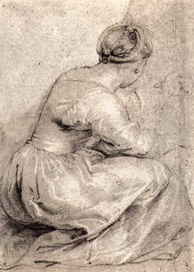 The Girl Squatted Down by Peter Paul Rubens Reproduction Oil Painting on Canvas