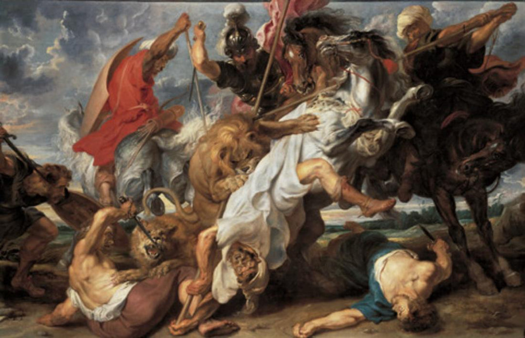 The Lion Hunt by Genii by Peter Paul Rubens Reproduction Oil Painting on Canvas
