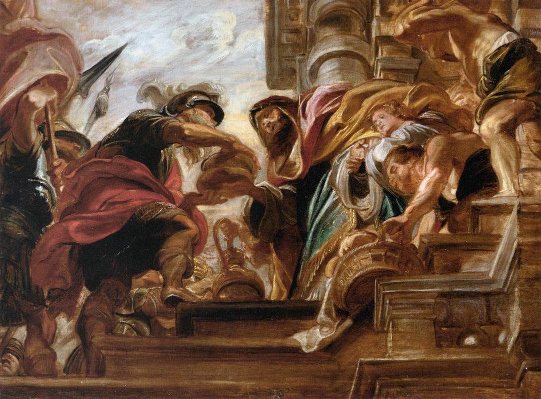 The Meeting of Abraham and Melchisede by Genii by Peter Paul Rubens Reproduction Oil Painting on Canvas