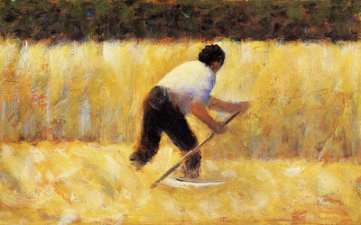 The Mower by Georges Seurat Reproduction Painting by Blue Surf Art
