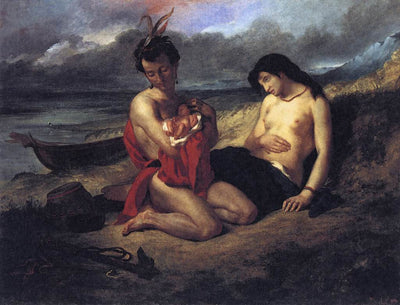The Natchez by Eugène Delacroix Reproduction Painting by Blue Surf Art