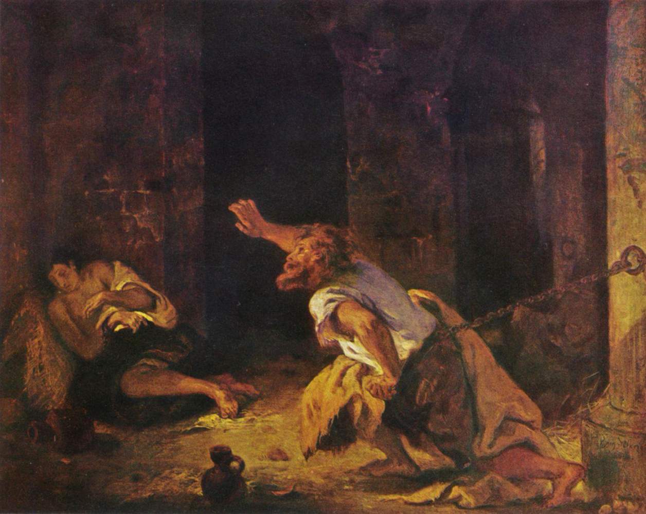 The Prisoner of Chillon by Eugène Delacroix Reproduction Painting by Blue Surf Art