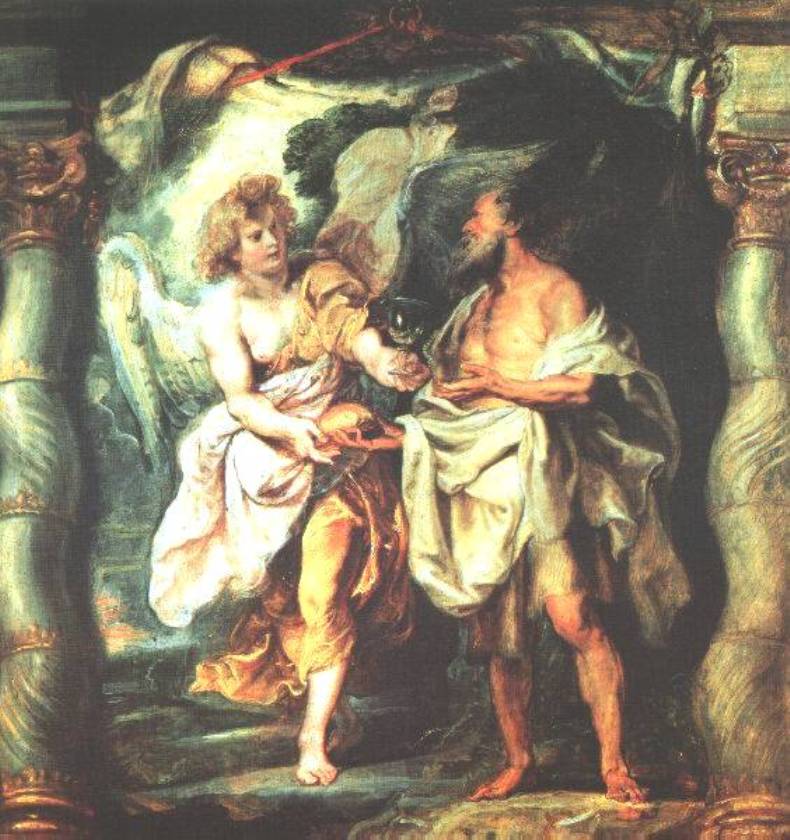 The Prophet Elijah Receiving Bread and Water from an Angel by Peter Paul Rubens Reproduction Oil Painting on Canvas