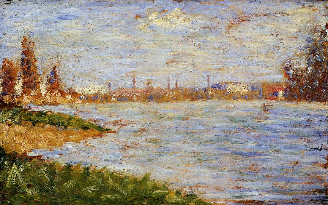 The Riverbanks by Georges Seurat Reproduction Painting by Blue Surf Art