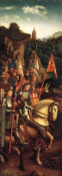 The Soldiers of Christ by Jan Van Eyck Reproduction Painting by Blue Surf Art