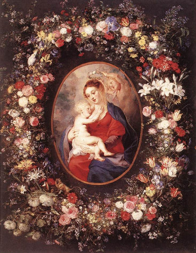 The Virgin and Child in a Garland of Flower by Peter Paul Rubens Reproduction Oil Painting on Canvas