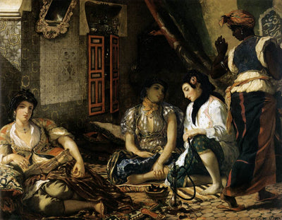 The Women of Algiers in their Apartment by Eugène Delacroix Reproduction Painting by Blue Surf Art