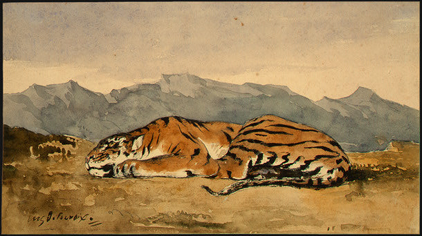 Tiger by Eugène Delacroix Reproduction Painting by Blue Surf Art