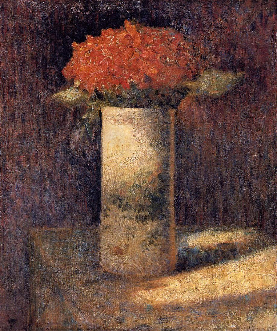 Vase of Flowers by Georges Seurat Reproduction Painting by Blue Surf Art