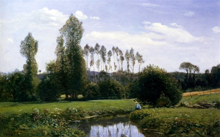 View At Rouelles Le Havre by Claude Monet I Blue Surf Art