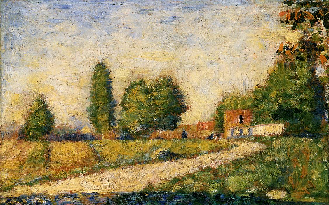 Village Roa by Georges Seurat Reproduction Painting by Blue Surf Art
