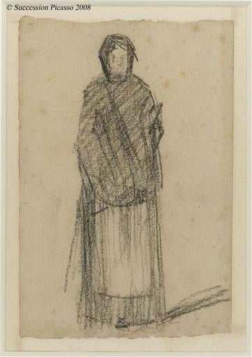 Woman standing by Georges Seurat Reproduction Painting by Blue Surf Art