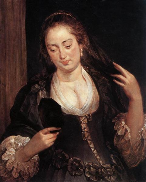 Woman with a Mirror by Peter Paul Rubens Reproduction Oil Painting on Canvas